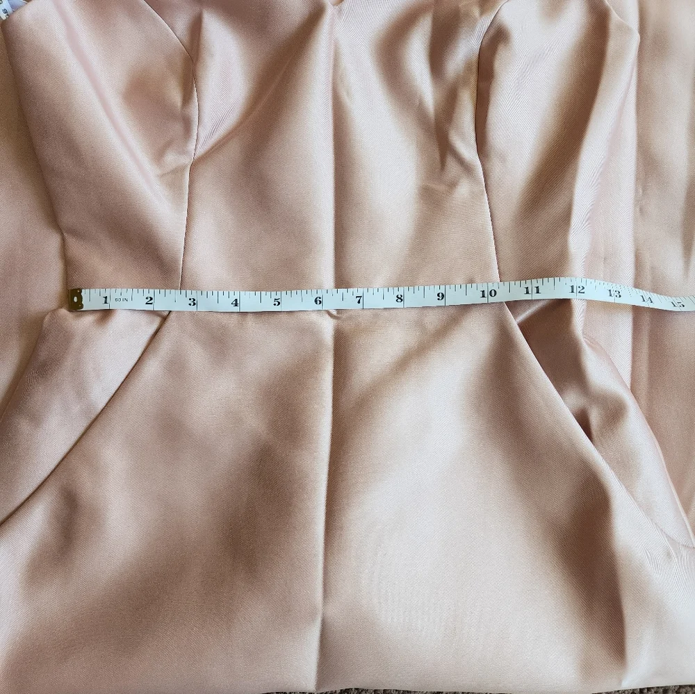 Alfred Sung Sleeveless V-Neck Satin Dress With Pockets In Toasted Sugar … - Picture 8 of 9